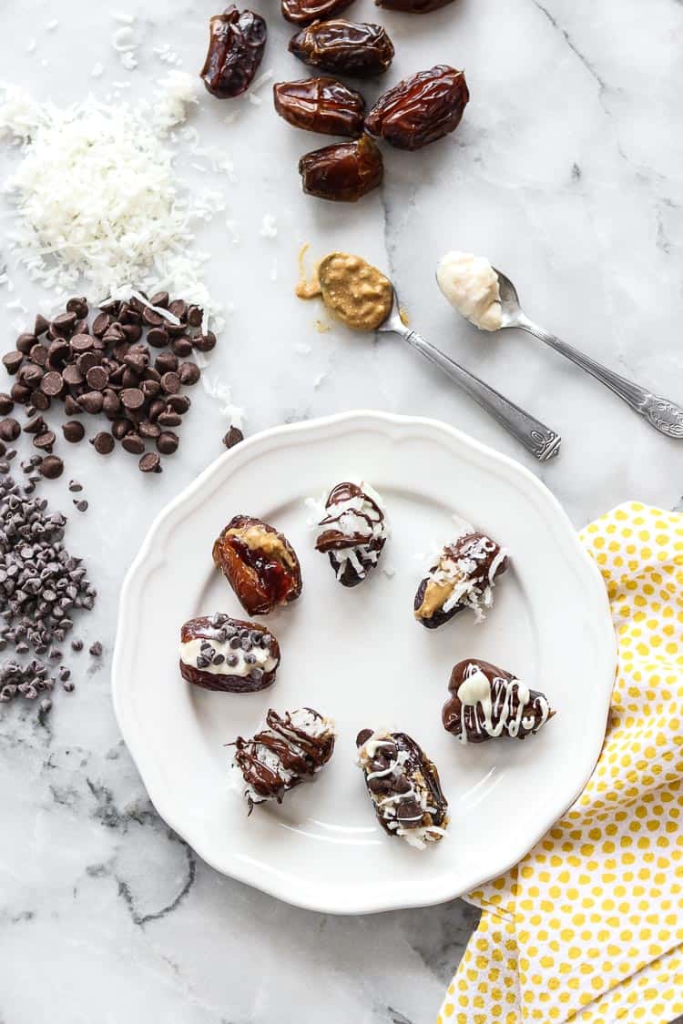 Chocolate Covered Dates Stuffed with Peanut Butter - Two Spoons